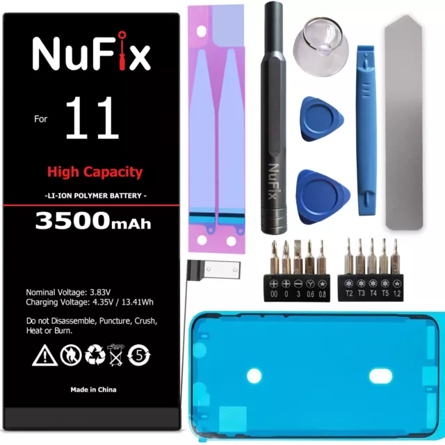 High Capacity Battery Replacement for Apple iPhone 11 3500mAh Kit