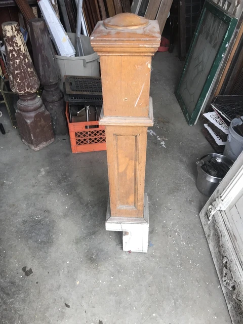 Bova antique oak  Newell post 44.5 H by 8 x 8
