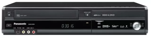 Panasonic DMR-EX99V Negro Y DVD VHS Grabadora Con 250GB HDD - Tdt - Negro