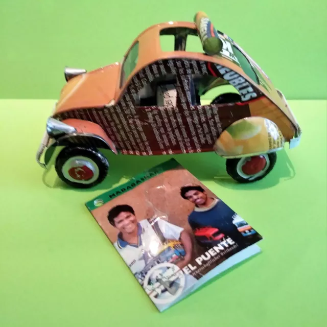 Citroen 2CV Ente, Blech-Modell, Länge 12cm, Marke "CanCars", Made in Madagaskar