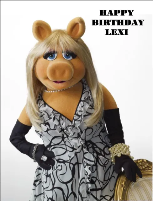 A4 Miss Piggy Muppets Edible Icing Birthday Cake Topper