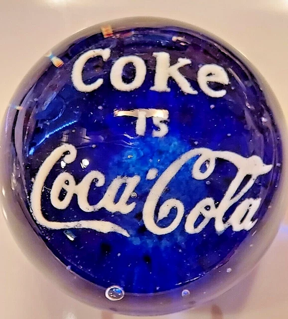 VTG COCACOLA COKE "Coke Is CocaCola" Glass Collectible Paperweight
