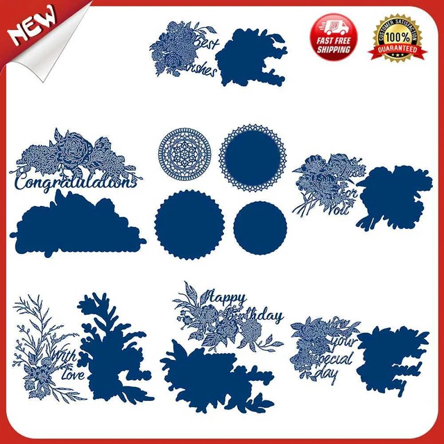 es Metal Cutting Dies Stencil DIY Scrapbooking Paper Card Embossing Blessing Flo