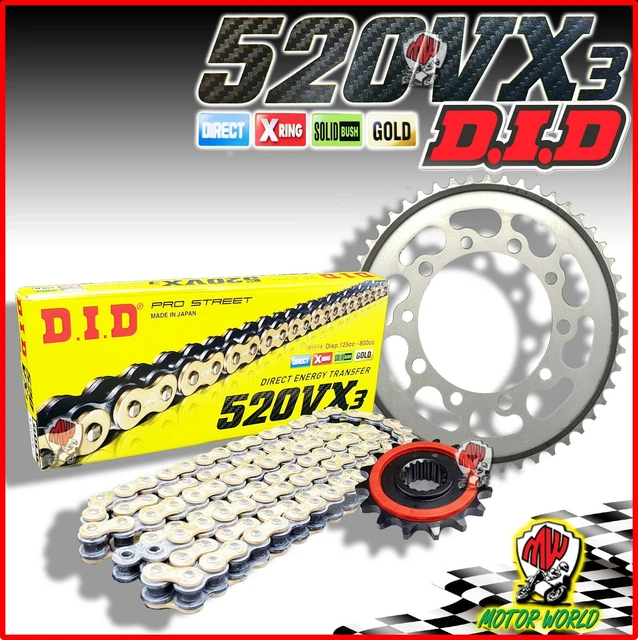 🏍️ DID Kit Transmisión Cadena Y Piñón Para Yamaha FZ6 Fazer – Paso 530, 118 Eslabones (Cadena DID 50VX + Z16 + Z46)