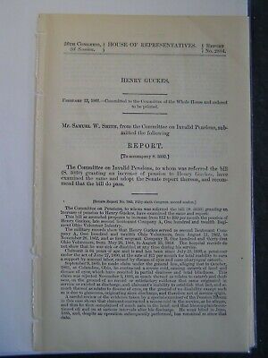 Government Report 1901 Henry Guckes 2nd Lieut Co A 112th Reg OH Vol Civil War