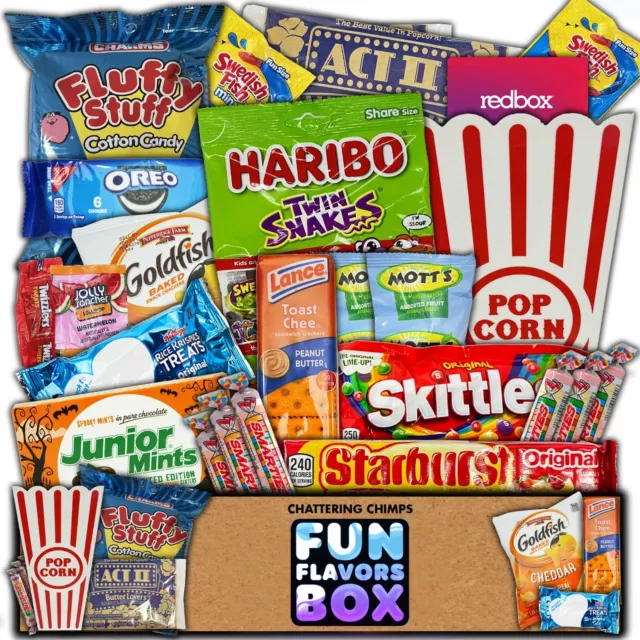 Favorite Movie Night Snacks Candy Snack Box Popcorn Buckets Redbox Gift Card