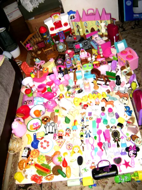 HUGE Lot of 300+ pc VTG Miniature Dollhouse Furniture & Accessories,Dolls,Pets,