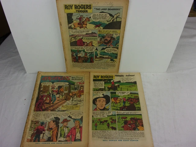 Roy Rogers 1950s comic book lot cut covers Trigger Dell Western Roundup 11