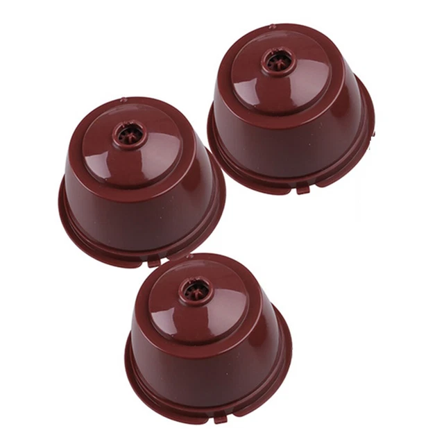 3pcs Coffee Capsule Filters Refillable Coffee Cups for Dolce Gusto (Brown) FS2#