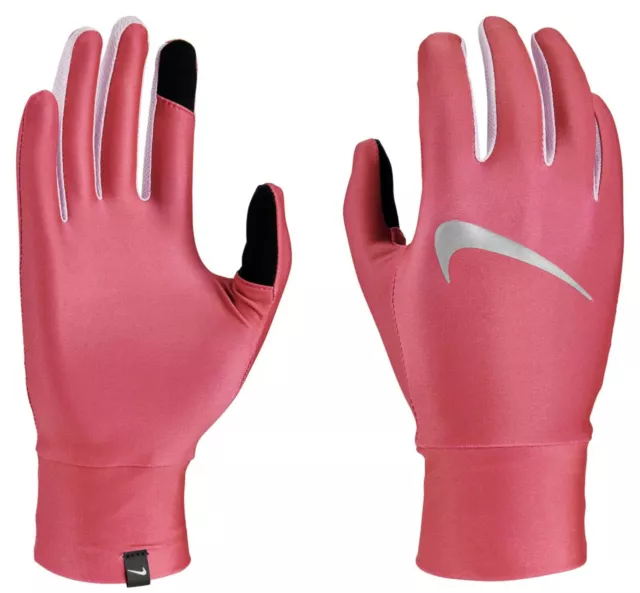 Nike Gloves Womens Lightweight Dri-Fit Running Run Pink Touch Screen Brand New