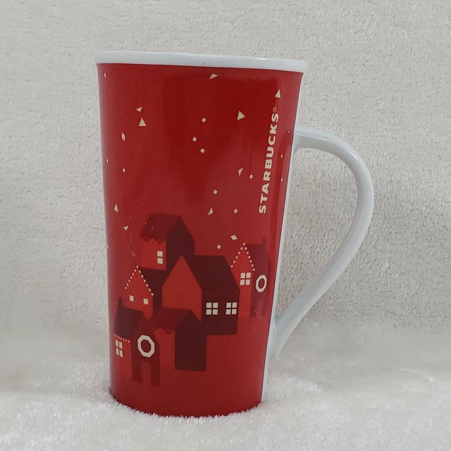Starbucks Logo Red Tall Ceramic Coffee Tea Cup Mug 16 oz 2013 Holiday Christmas