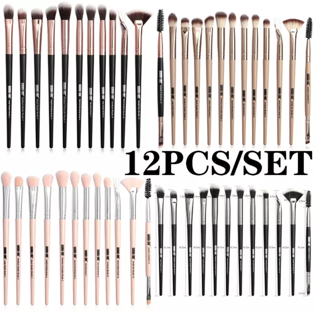 12PCS Make Up Brushes Set Eyeshadow Eyeliner Lip Powder Foundation Blusher Tool