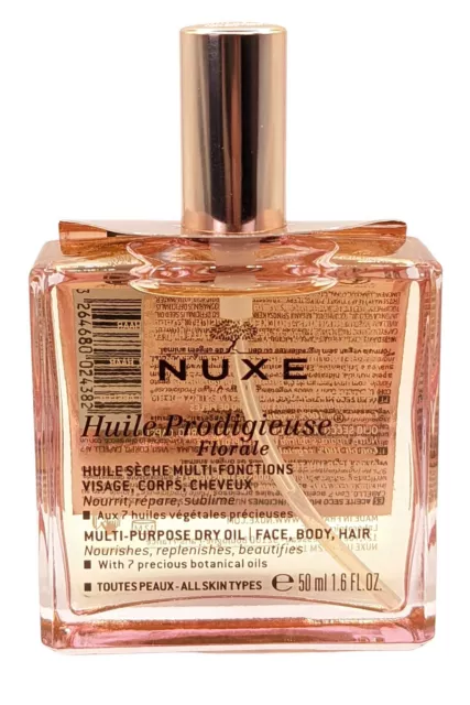 Nuxe Huile Prodigieuse Floral Multiusos Aceite Seco 50ml para Cara, Body y Pelo