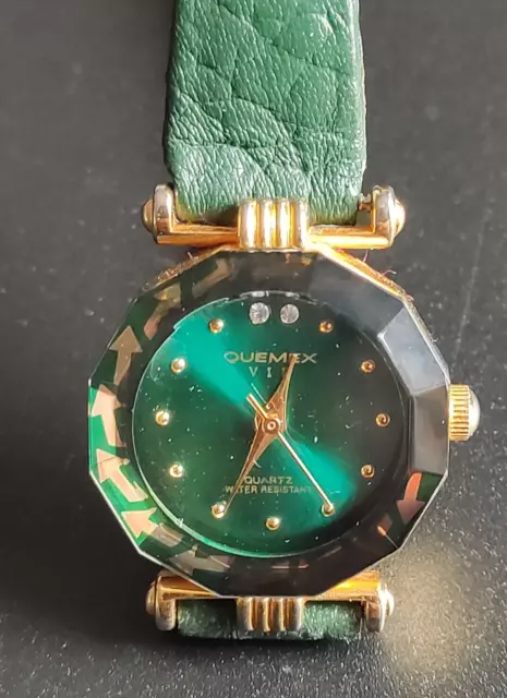VINTAGE QUEMEX VIP Ladies 18k Gold Plated Case Watch 14.00 PicClick UK