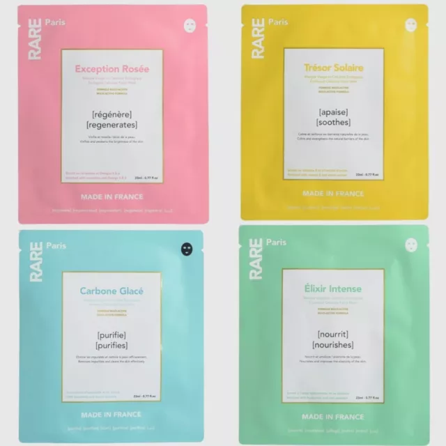 RARE Paris Discovery Set (4 pieces) Ecological BIO Cellulose Sheet Facial Masks