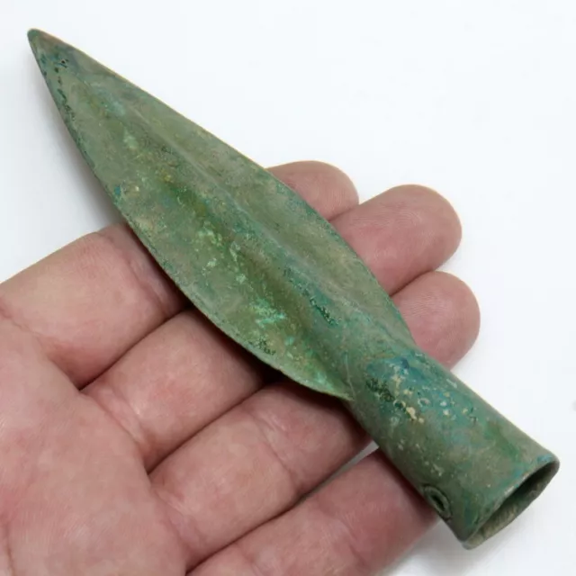 Ancient Celtic bronze socketed spearhead circa 500-100 BC