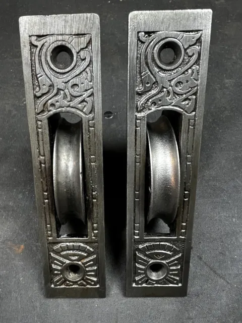 Pair Of Victorian Eastlake Window Sash Pulleys. 1880s To 1890s 16 Sets Available