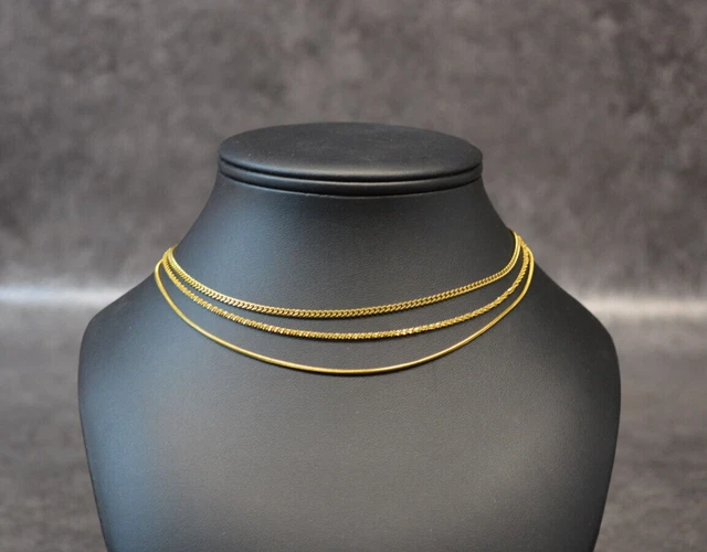 Collier Vintage 3 Rangs Chaînes Et Perles Blanches – Ton Or – Bijou Femme