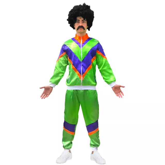 80s Shell Look Suit Stag Adult Scouser Fancy Dress Costume Tracksuit Mens