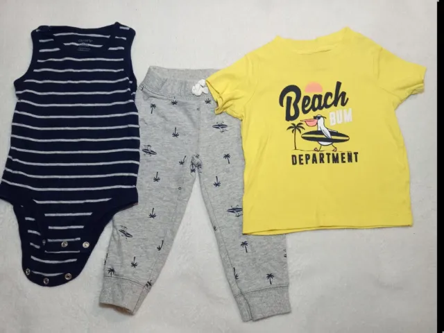 Carter's Baby Boy 3-Piece Beach Bum Shorts Set - Infant Size 12 Months