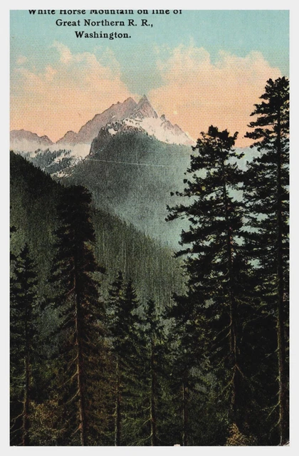 White Horse Mountain on Line of Great Northern Railroad Washington WA  Postcard