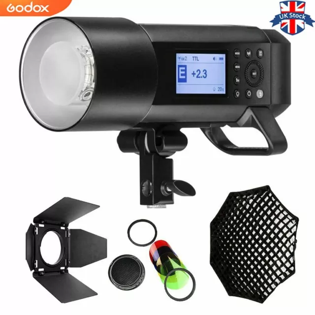 UK Godox AD400 Pro WITSTRO All-in-One Outdoor Flash+BD-08 Color filter+sofbox