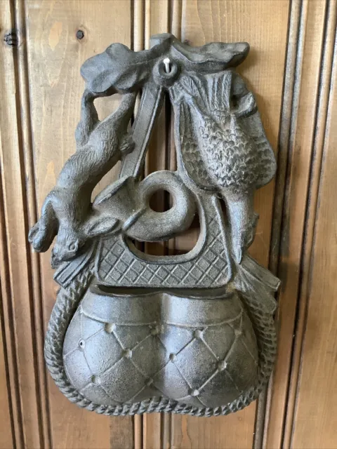 Hunters Match Holder Cast Iron Hunting Collectible rabbit, duck 2