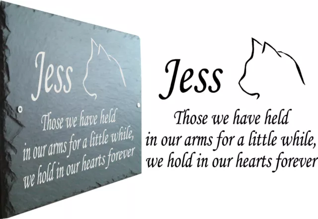 Pet Memorial Slate Sign Plaque - Personalised for your Cat 2