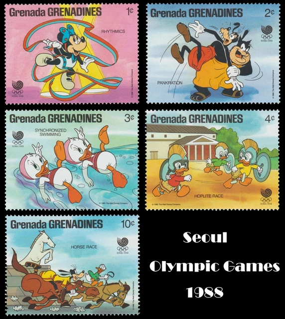 Grenada Grenadines. Disney Stamp Set. Seoul Olympic Games. # 939