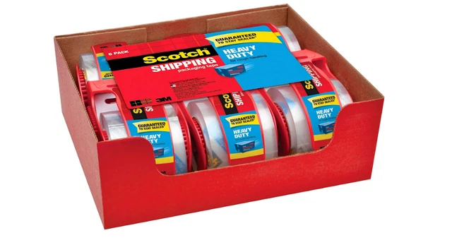 Packaging Tape Heavy Duty Scotch Mailing Shipping Strong Seal Dispenser 6 Rolls