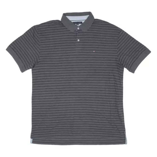 Polo Shirt TOMMY HILFIGER grigia a righe manica corta uomo 2XL