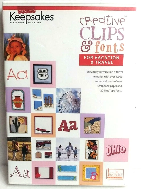 CD de fuentes y clips creativos para vacaciones y viajes