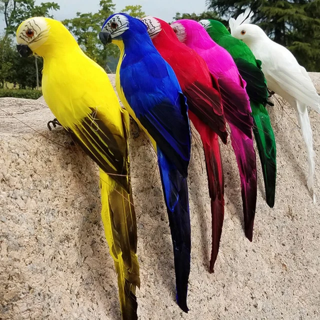 25CM Fake Parrot Artificial Birds Model Outdoor Home Garden Lawn Tree Decoration
