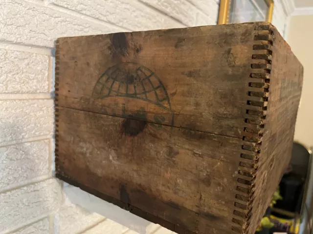 Vintage Atlas Powder Co Wooden Dynamite Box Explosives Wilmington De Crate 4