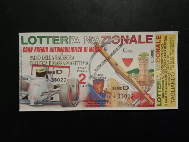 Biglietto Lotteria  Gran Premio Di Monza 1996