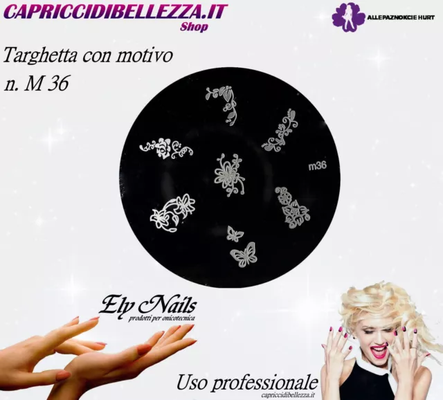 Piastra Placca Targa Stamping Timbro motivi n. m36 Decorazioni per Nail Art