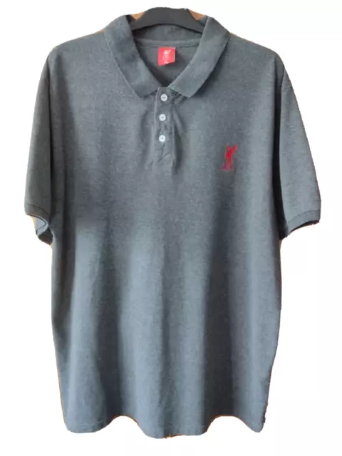 Men's Official Liverpool FC Grey Polo T-shirt Size XL LFL football club top