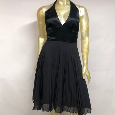 Max And Cleo Marilyn Monroe Style Sexy Black Silk Halter Top Dress Size 4