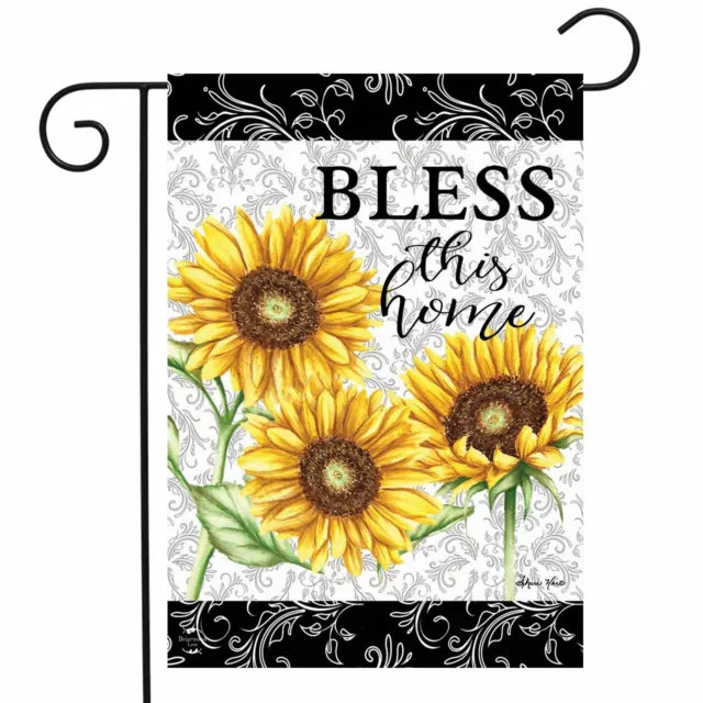Bless This Home Sunflowers Summer Garden Flag Floral 12.5" x 18" Briarwood Lane