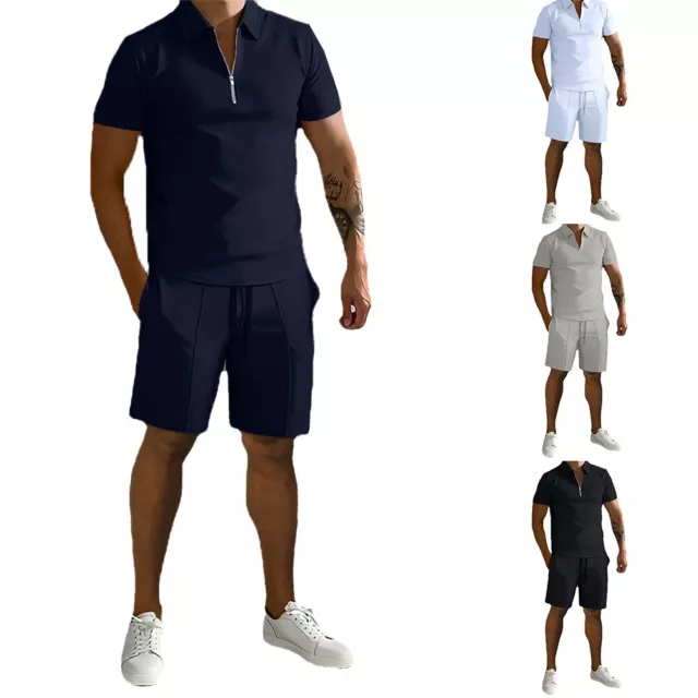 Herren Kurze Sets Regular Soft Sweatsuit Atmungsaktiv Casual Klassiker