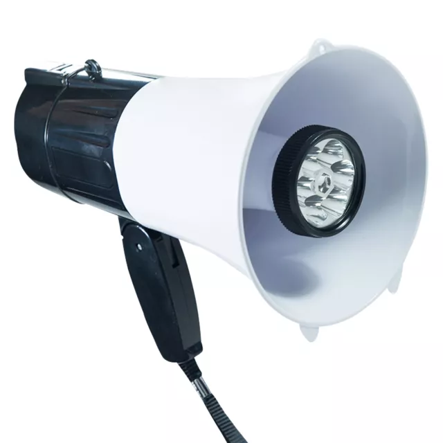 Portable Megaphone Bullhorn 20 Watt Power 200+ Yard Range Multi-Function LED,