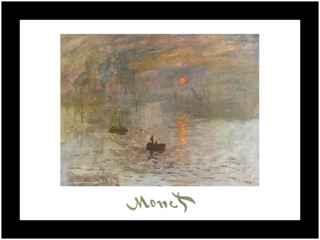 Claude Monet Poster Kunstdruck Bild im Alu Rahmen Sonnenaufgang 24x30cm Neu