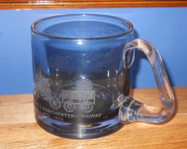 Blue Glass Tankard WEDGWOOD  Liverpool & Manchester Railway Ltd Edition