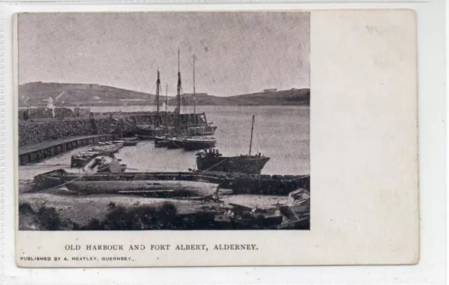 OLD HARBOUR AND FORT ALBERT, ALDERNEY: Channel Islands postcard (C79982)