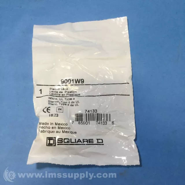 Square D 9001W9 Pilot Light Lens, White Dome, Plastic, 30mm FNFP