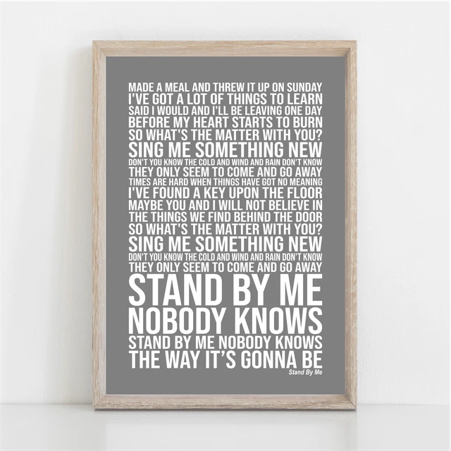 OASIS STAND BY ME Song Lyrics Poster Print Wall Art 15.49 PicClick