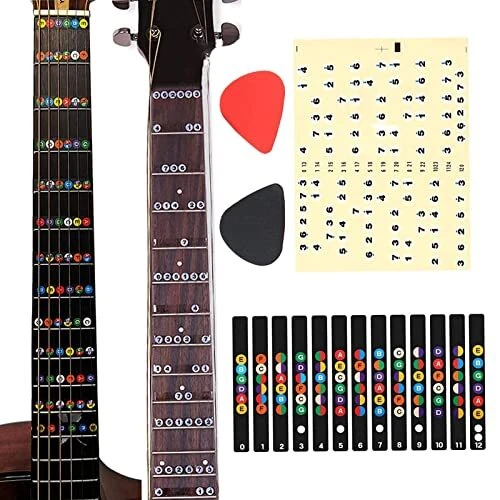GUITAR FRETBOARD STICKERS Vinyl Fingerboard Decals Frets Map Neck Notes