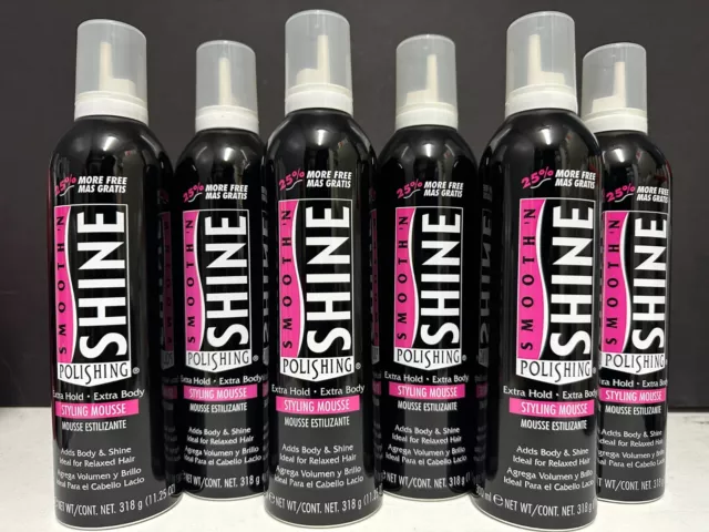 Smooth 'N Shine Polishing Extra Hold Extra Body Styling Mousse - 6 Pack/11.25 oz