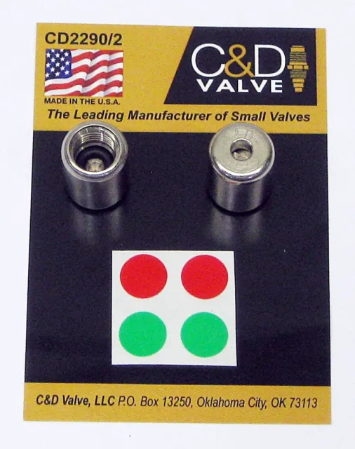 C&D Valve CD2290 Package of 2 Tamper Resistant HVAC 1/4" Male Flare Locking Cap