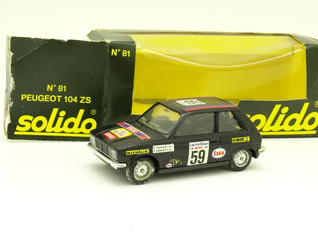 Solid 1/43 - Peugeot 104 ZS Rallye Antibes 1981 - Noir - Occasion Comme Neuf